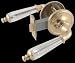 2 3/4 inch Lever Handle Privacy Set - Brass/Clear Glass