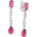 14K White Gold Oval Cut Pink Tourmaline Earrings