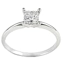 1/3ct Princess-cut Diamond Solitaire Ring&nbsp;in 14k White Gold (H-I/SI2-I1)