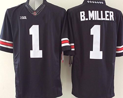 Men's NCAA Football Shirt Ohio State Buckeyes NO.5 B.Miller NCAA Black Men's Ohio State Buckeyes Football Jersey