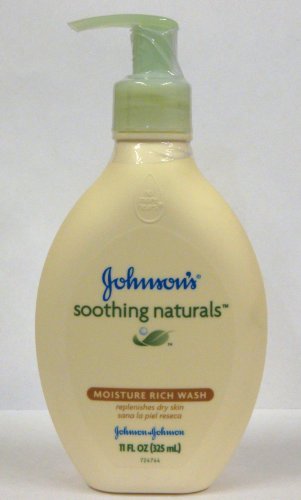 Johnson's Soothing Naturals Moisture Rich Wash, Pump Bottle 11 Oz (Pack of 3)