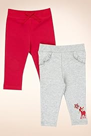 2 Pack Cotton Rich Bow Frill Skinny Fit Joggers
