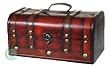 Decorative Wood Treasure Box - Wooden Trunk Chest
