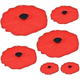 Charles Viancin Poppy Silicone Lid - Set of 6 - 11", 9", 8", 6", and two 4"