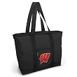 University of Wisconsin Tote Bag Black Deluxe UW Badgers - For Travel or Beach Best Unique Gift Ideas for Her, Women, or Ladies