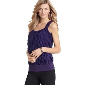 Buy AGB Top, Sleeveless Vertical Ruffle Tank by AGB