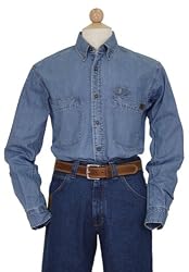 RIGGS WORKWEAR by Wrangler Men's Big and Tall Denim Work Shirt