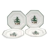 Nikko Ceramics Christmastime Salad Dessert Plates, Set of 4 by Nikko
