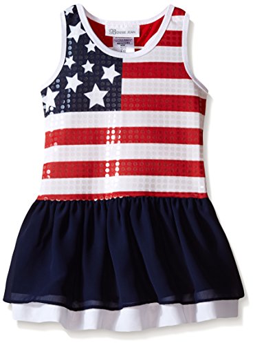 Bonnie Jean Girls' Sequined Flag Drop Waist Dress