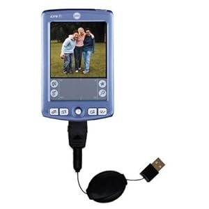 Retractable USB Cable for the Palm palm Zire 71 with Power Hot Sync and Charge capabilities - uses Gomadic TipExchange Technology