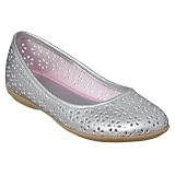 Girls' Xhilaration® Natausha Chop Out Ballet Flat Shoes - Silver