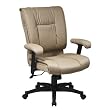 Office Star 93 Series Leather Mid Back Swivel Chair, Black leather OSPEX93813