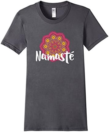 Women's Namaste Yoga T-shirt Large Asphalt