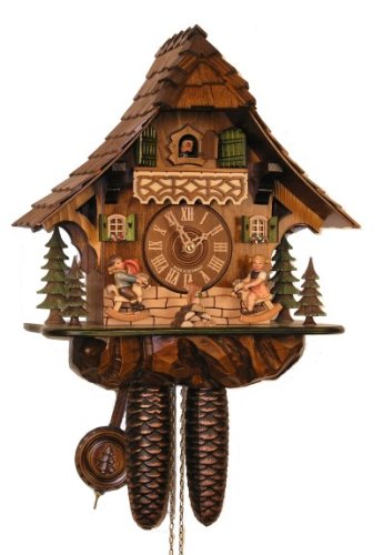 Adolf Herr Cuckoo Clock 7 day Rocking Horses 12 1/2 Inches