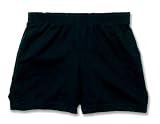 Solid black exercise sport shorts cotton jersey available in adult and youth sizes
