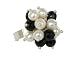 Jane Davis SATC CH020L Sterling Silver Cluster of Freshwater Pearls and Onyx Ring