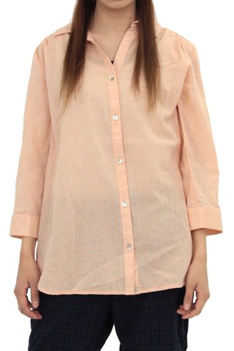 (ノージーン) No jean カシュクール シャツ 7分袖 レディース ガーゼ プルオーバー ブラウス かぶり 無地