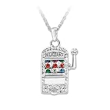 Lucky Jackpot Slot Machine Pendant Necklace by The Bradford Exchange