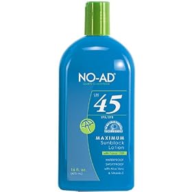 NO-AD Maximum Sunblock Lotion, SPF 45, 16 Ounces