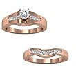 14K Rose Gold Diamond Wedding Set - 0.70 Ct.