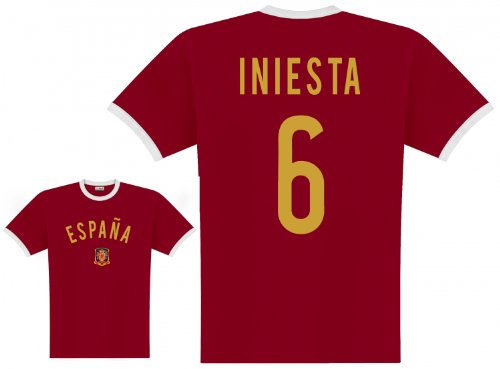 World of Football Player Shirt Spanien Iniesta – L