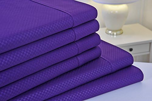 Organic Earth Collection - Aloe Vera Bamboo 6pc Bed Sheet Set - Wrinkle Free &amp; Eco-Friendly (Queen, Purple)