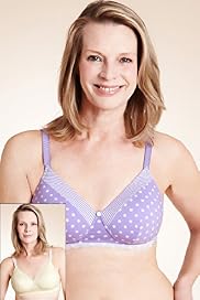 2 Pack -Post Surgery Cotton Rich Spotted & Striped Bras