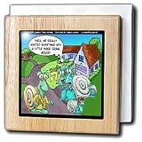 Londons Times Funny Bugs and Slugs Cartoons - Snail Real Estate Showings - Tile Napkin Holders