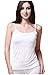 METWAY Womens Silk Camisole/Spaghetti Strap Mulberry Silk Cami Tops/Stretchable Real Knit Silk Tank Undershirt for Layerling Medium White