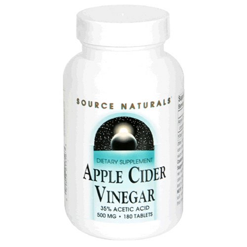 Source Naturals Apple Cider Vinegar 500mg, 180 Tablets (Pack of 2)