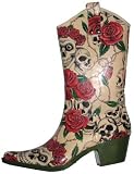 Jeffrey Campbell Women's Roses & Skulls Cowboy Rubber Rain Boots