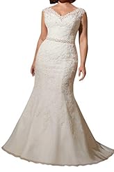 Plus Size V-neck Organza Lace  Dress