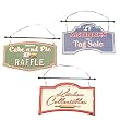 Metal Food Signs Christmas Ornaments Set of 3