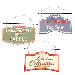 Seasons of Cannon Falls Tin Kitchen Sign Ornaments Wall Decor Set of 3