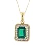10k Yellow Gold Lab-Created Emerald and Diamond Accent Pendant, 18"