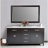72 Palermo Double Bathroom Vanity with Mirror, Espresso Finish by 