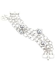 Rebecca "Shibuya" White Bronze Multi-Strand Pearl Bracelet