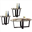 Black Metal End Table with Glass Top