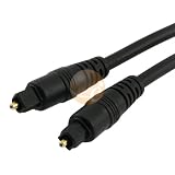 Eforcity Black Molded 12 Foot Digital Optical Audio TosLink Cable for CD, D/A Converters, Dolby Digital DTS Surround sound receivers, DVD, MiniDisk players and recorders, Pro Audio cards