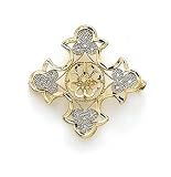 14k Two-Tone Fancy Cross Pin