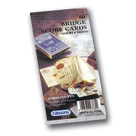 Gibsons Bridge Score Cards
