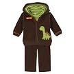Newborn Boys' Just One Year 3pc Dino Cardigan Set - Green/Brown