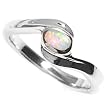 Sterling Silver Lab Created Opal Ring - 3mm Band Width - 8mm Face Height - Sizes: 6-9 Sterling Silver Lab Created Opal Ring - 3mm Band Width - 8mm Face Height - Sizes: 6-9