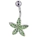 Light Green Crystal Starfish Dangle Belly Ring