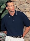 Big Mens 7 oz Short Sleeve Striped Collar & Cuff Pique Knit Shirt (Big & Tall and Regular Sizes)