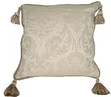 Throw Pillow 18 Inch Square Tasseled Beige