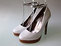 Vintage Look Pumps Bruges Plateau Lack Weiß (P82)
