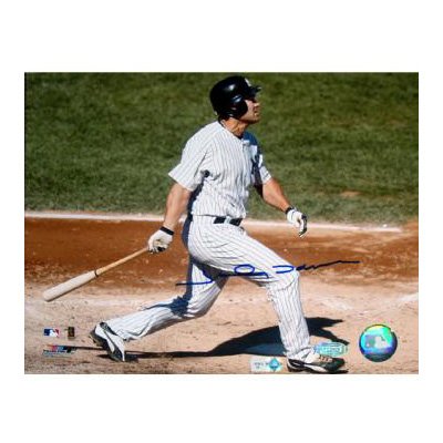 Steiner Sports New York Yankees Johnny Damon Autographed Horizontal Swing Home Jersey 16X20