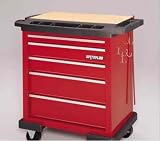 Waterloo PC345 33-3/4-Inch Long by 19-3/4-Inch Wide by 34-1/3-Inch High 5 Drawer Red Project Center with Large Molded Top and Compartments for Convenient Storage