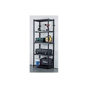 5 Tier Galaxy Black Plastic Shelving.